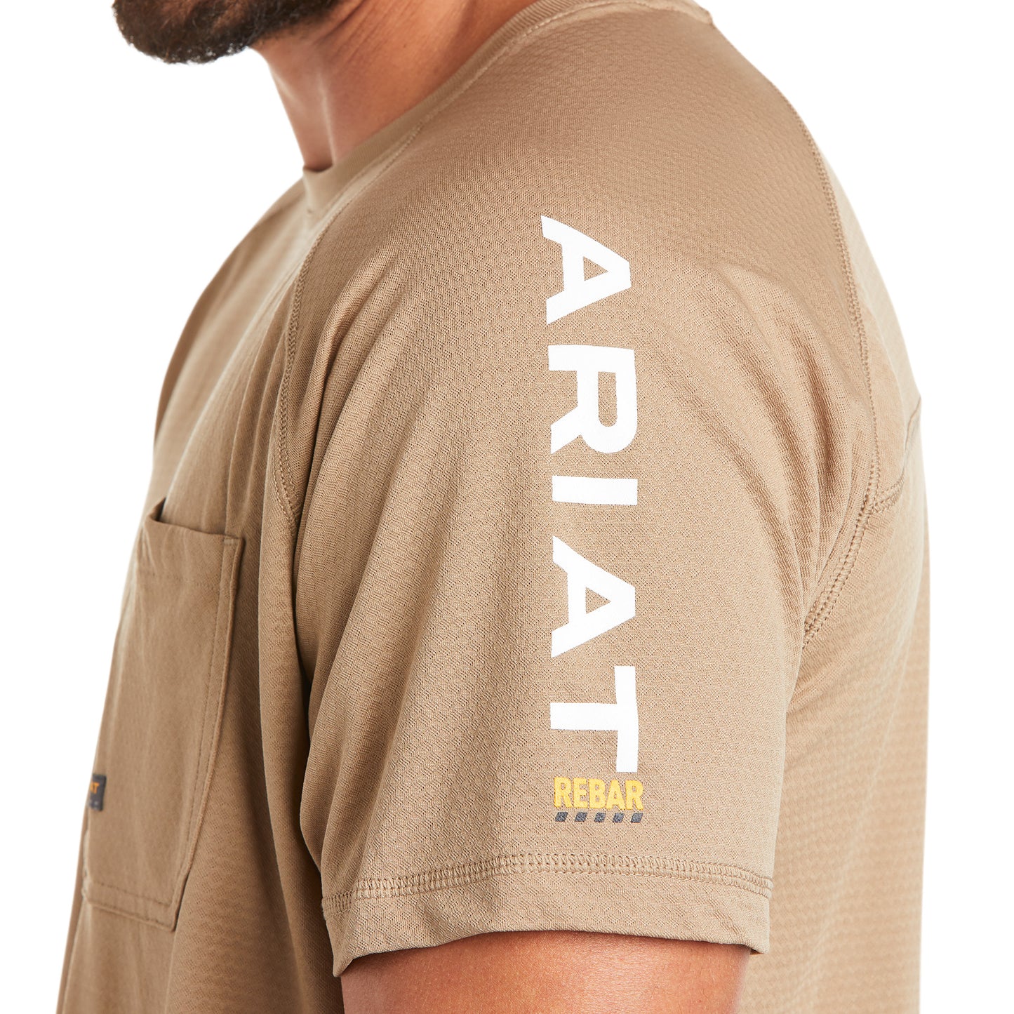 Ariat® Men's Rebar Heat Fighter SS Khaki T-Shirt 10031036