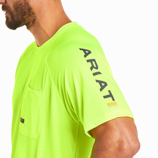 Ariat® Men's Rebar Heat Fighter SS Neon Lime T-Shirt 10031037