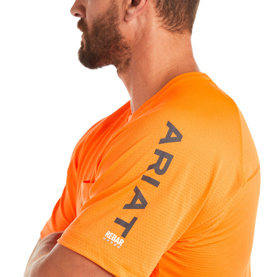 Ariat® Men's Rebar Heat Fighter SS Neon Orange T-Shirt 10031040