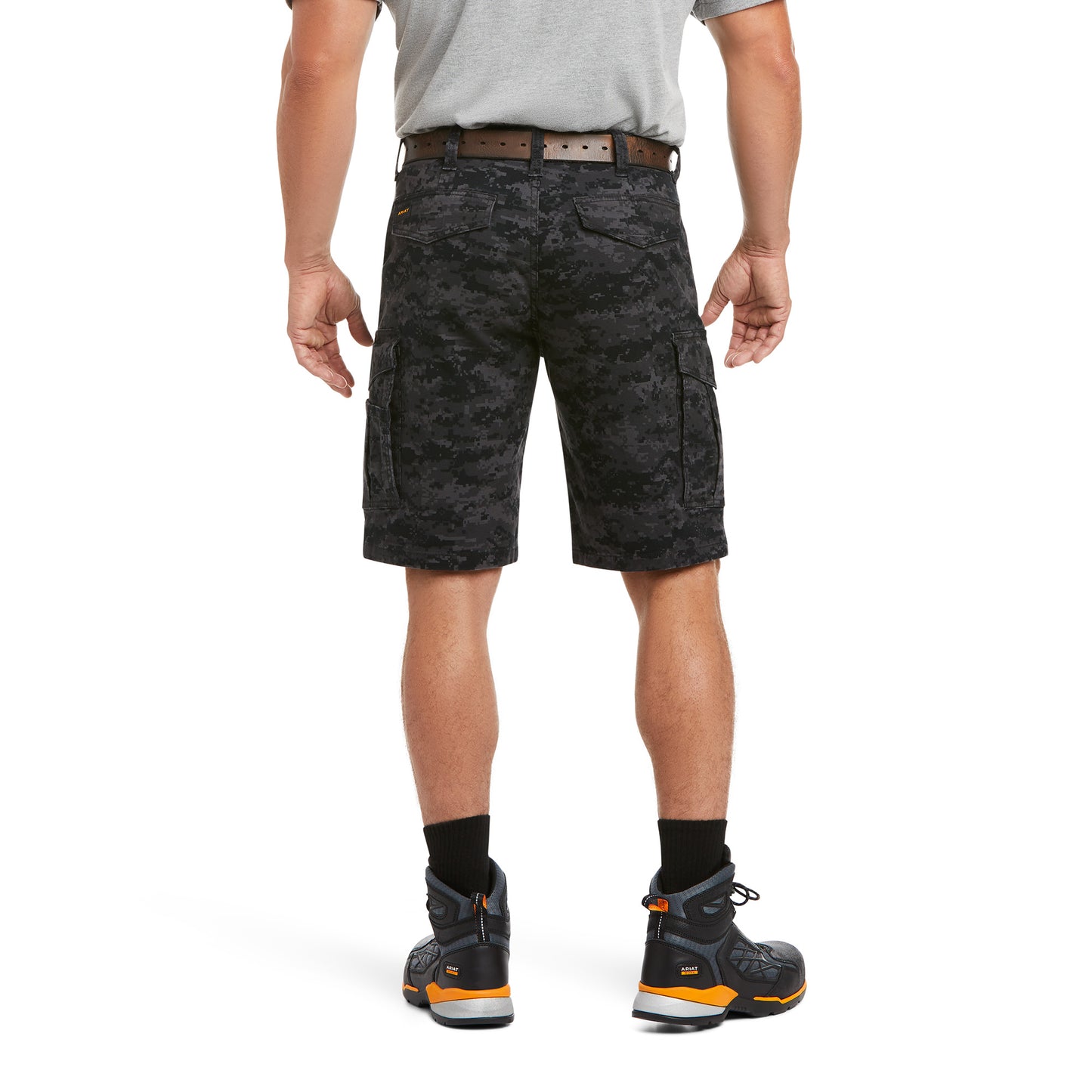 Load image into Gallery viewer, Ariat Mens Rebar Relaxed Durastretch Black Camo Cargo Shorts 10034682

