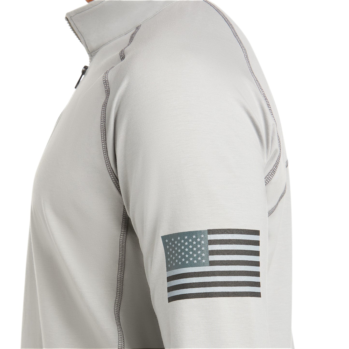 Load image into Gallery viewer, Ariat® Men&amp;#39;s FR Combat Stretch Patriot Silver 1/4 Zip Shirt 10035420
