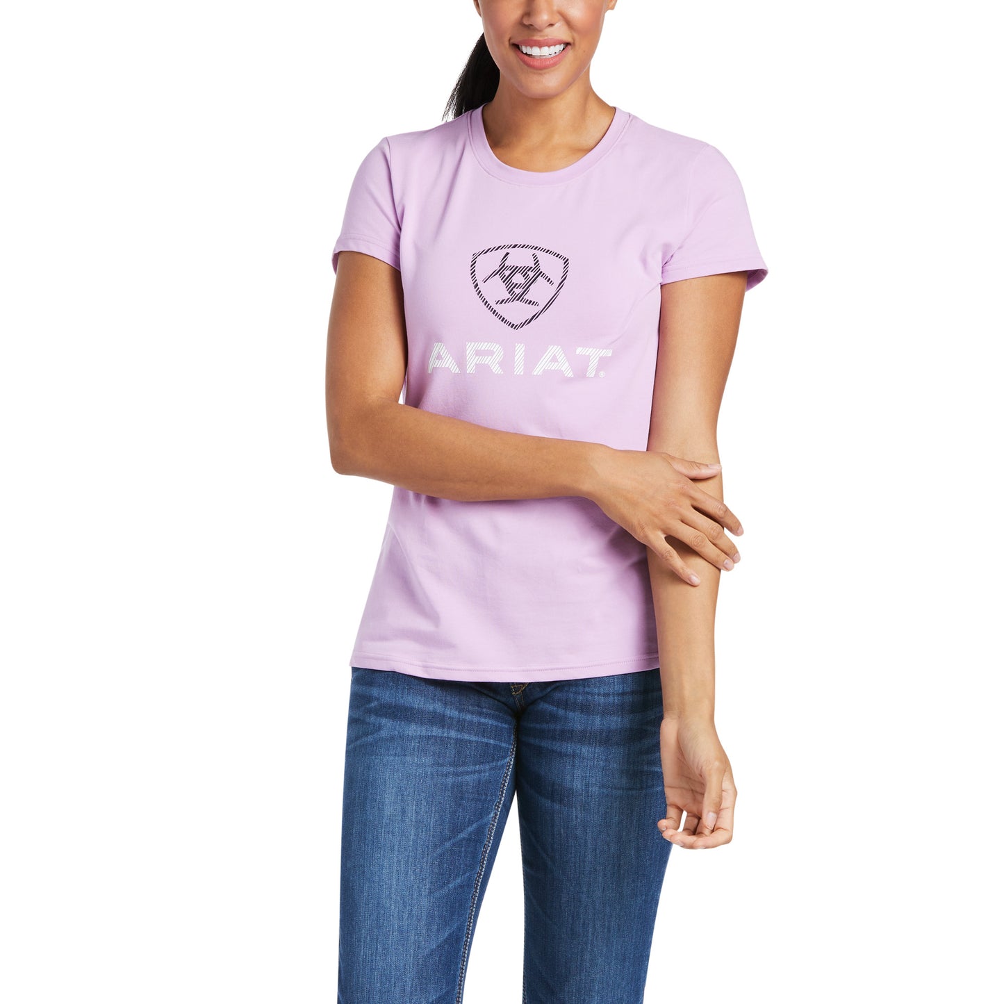 Ariat Ladies HD Logo Violet Tulle Short Sleeve T-Shirt 10035453