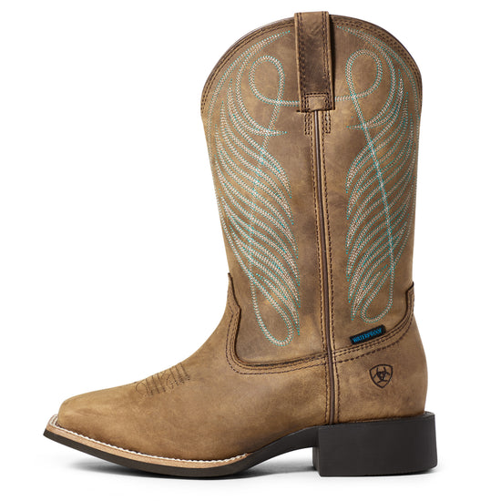 Ariat Ladies Round Up Wide Square Toe Waterproof Brown Boots 10036041