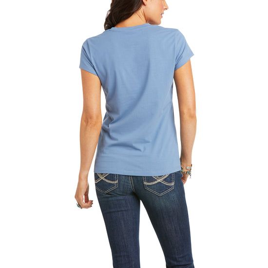 Ariat Ladies Real Cheetah Logo Blue T-Shirt 10036194