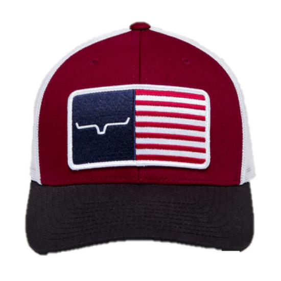 Kimes Ranch® Unisex American Trucker Burgundy Hat UHA0000001-RD013