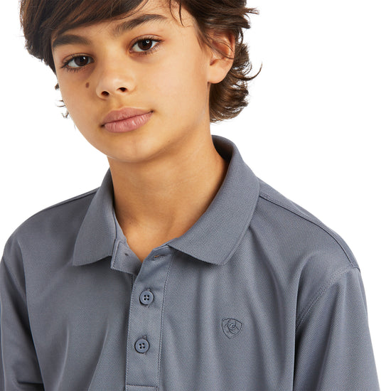 Ariat® Boy's TEK Polo Folkstone Gray Shirt 10039393