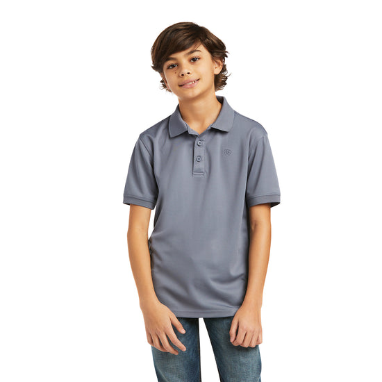 Ariat® Boy's TEK Polo Folkstone Gray Shirt 10039393