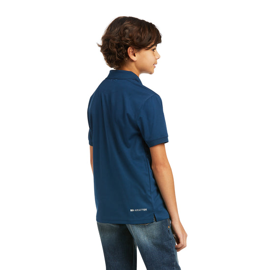 Ariat Boy's TEK Polo Skyfall Blue Shirt 10039394