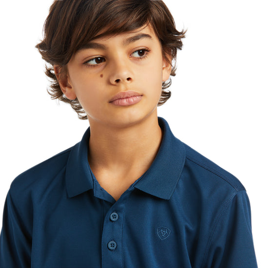 Ariat Boy's TEK Polo Skyfall Blue Shirt 10039394