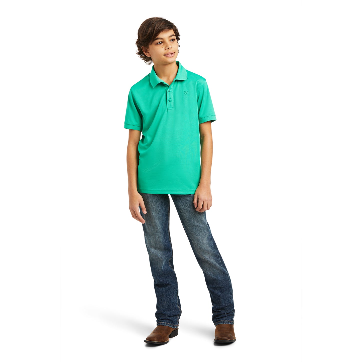 Load image into Gallery viewer, Ariat Boy&amp;#39;s TEK Polo Mint Shirt 10039395
