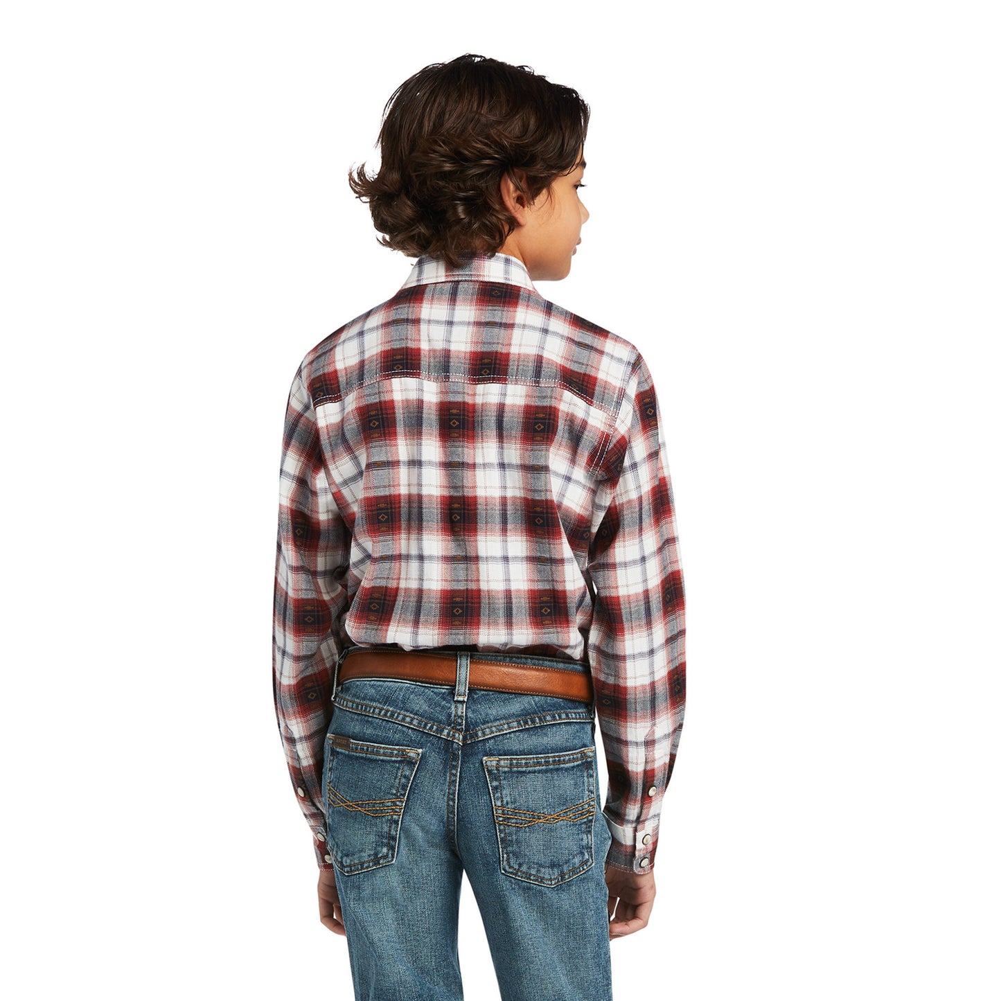 Ariat® Boy's Hayne Retro Long Sleeve Vanilla Ice Snap Shirt 10039516