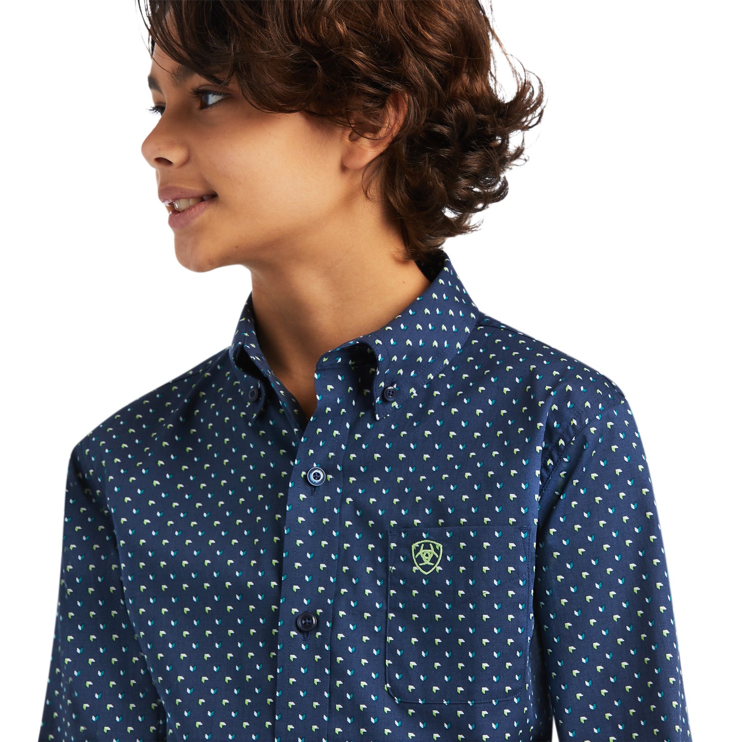 Ariat® Boy's Dante Stretch Classic Long Sleeve Pacific Shirt 10039520