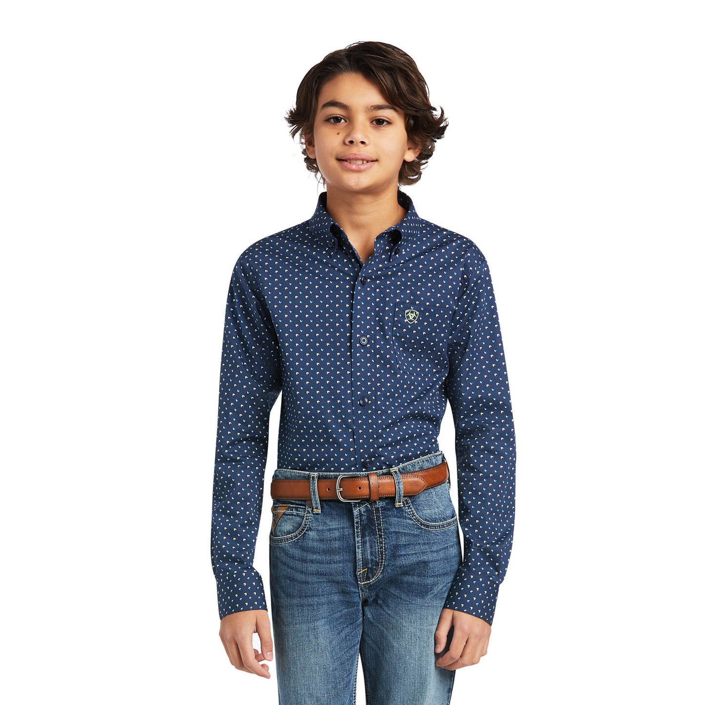 Ariat® Boy's Dante Stretch Classic Long Sleeve Pacific Shirt 10039520