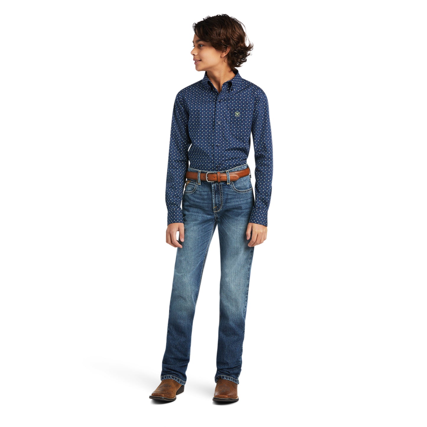 Ariat® Boy's Dante Stretch Classic Long Sleeve Pacific Shirt 10039520