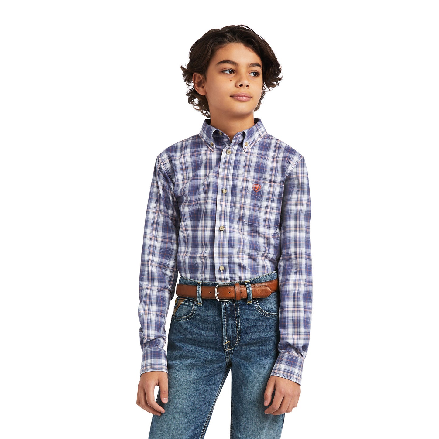 Ariat® Children's Pro Diego Classic Long Sleeve Blue Shirt 10039569
