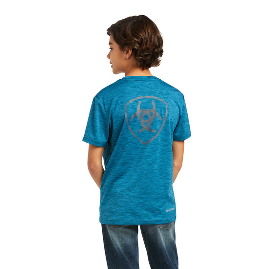Ariat Boy's Charger Shield Short Sleeve Teal T-Shirt 10039586