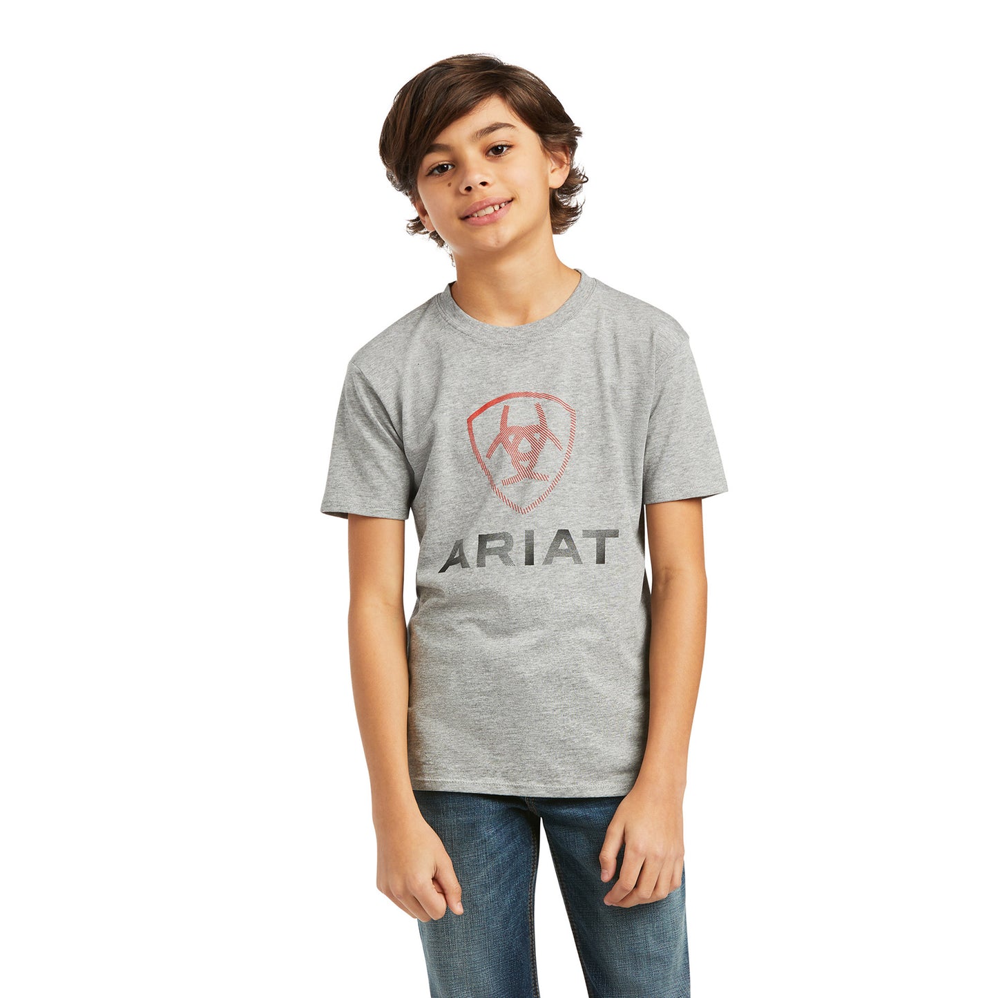 Ariat® Youth Boy's Short Sleeve Blends Heather Grey T-Shirt 10039936
