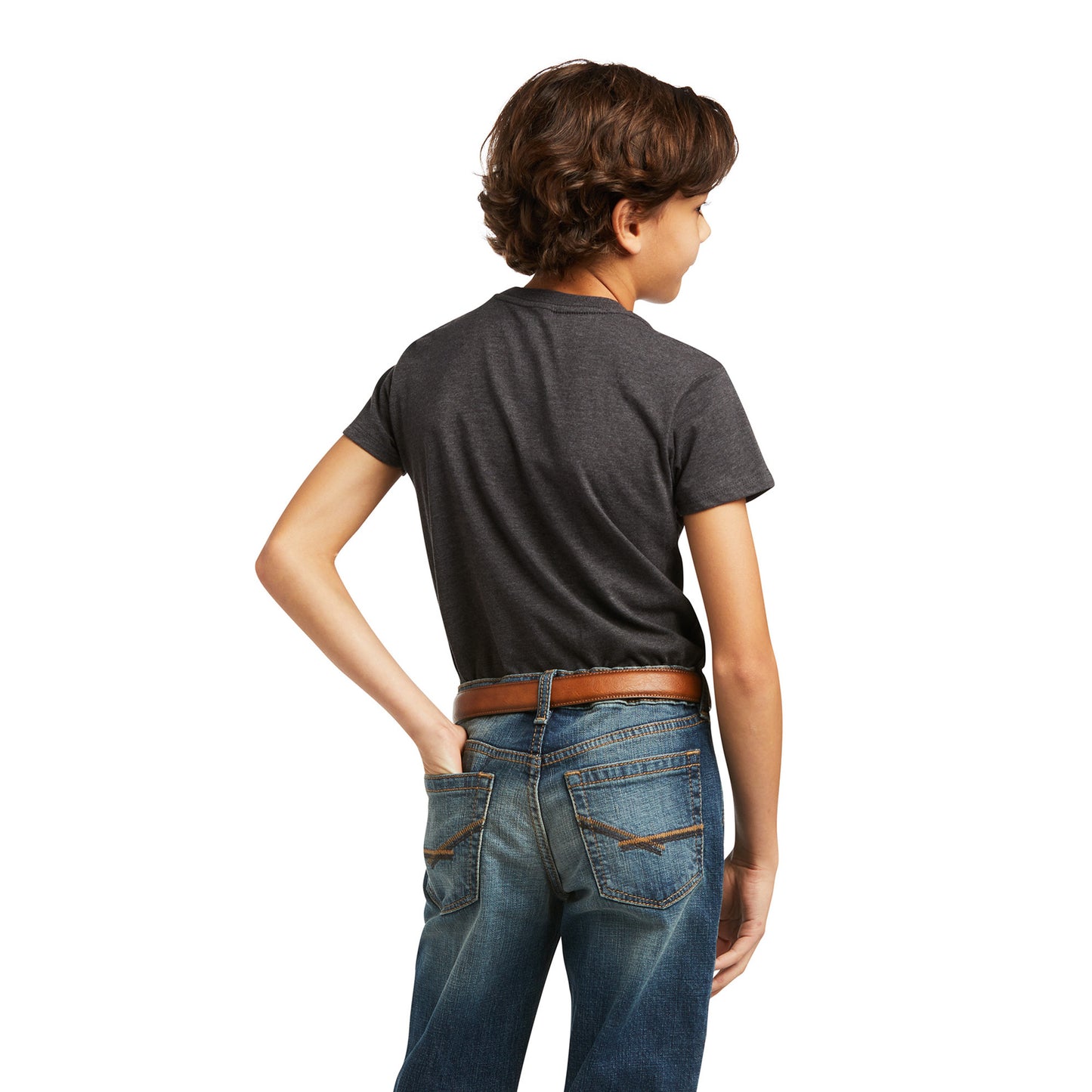 Ariat® Youth Boy's Short Sleeve Bred In The USA Charcoal Tee 10039938