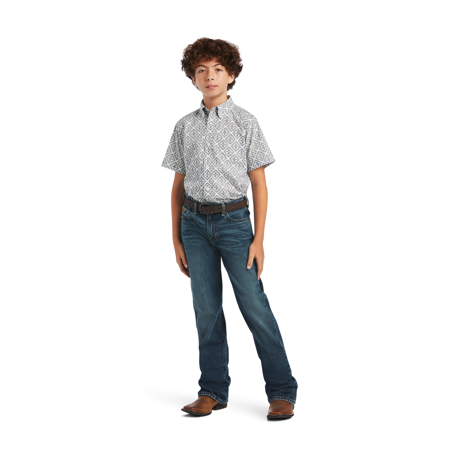 Ariat® Youth Boy's Baylor Classic White Button Down Shirt 10040733