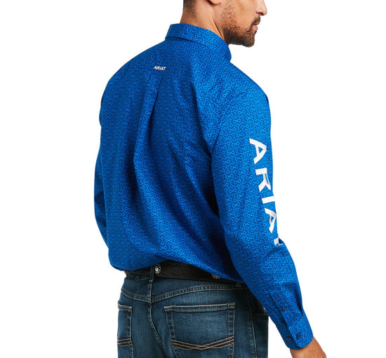 Ariat® Men's Team Bushwick Directoire Blue Button Down Shirt 10039241