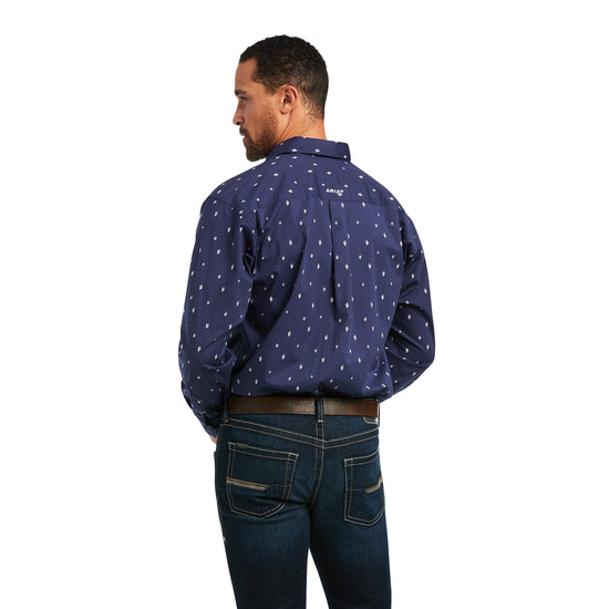 Ariat® Men's Long Sleeve Navy Cactus Print Button T-Shirt 10039261