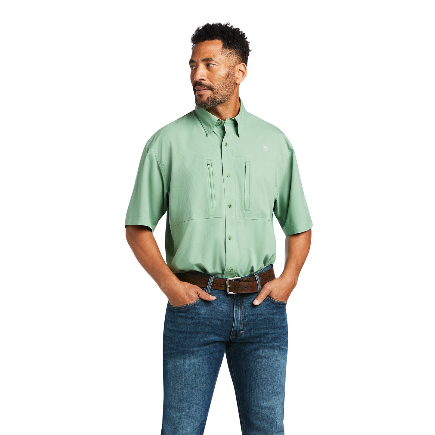 Ariat Men's Venttek Classic Turf Green Short Sleeve Shirt 10039373