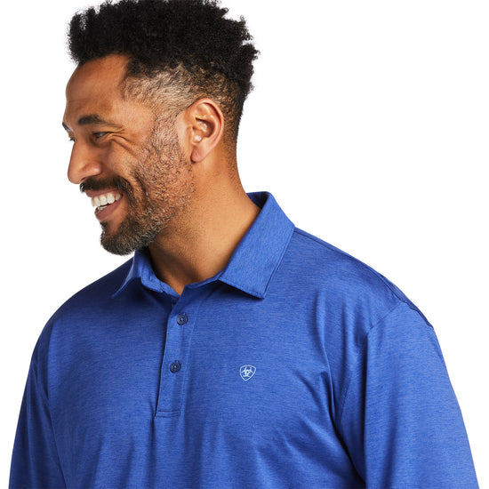 Ariat® Men's Charger 2.0 Venus Blue Short Sleeve Polo Shirt 10039414