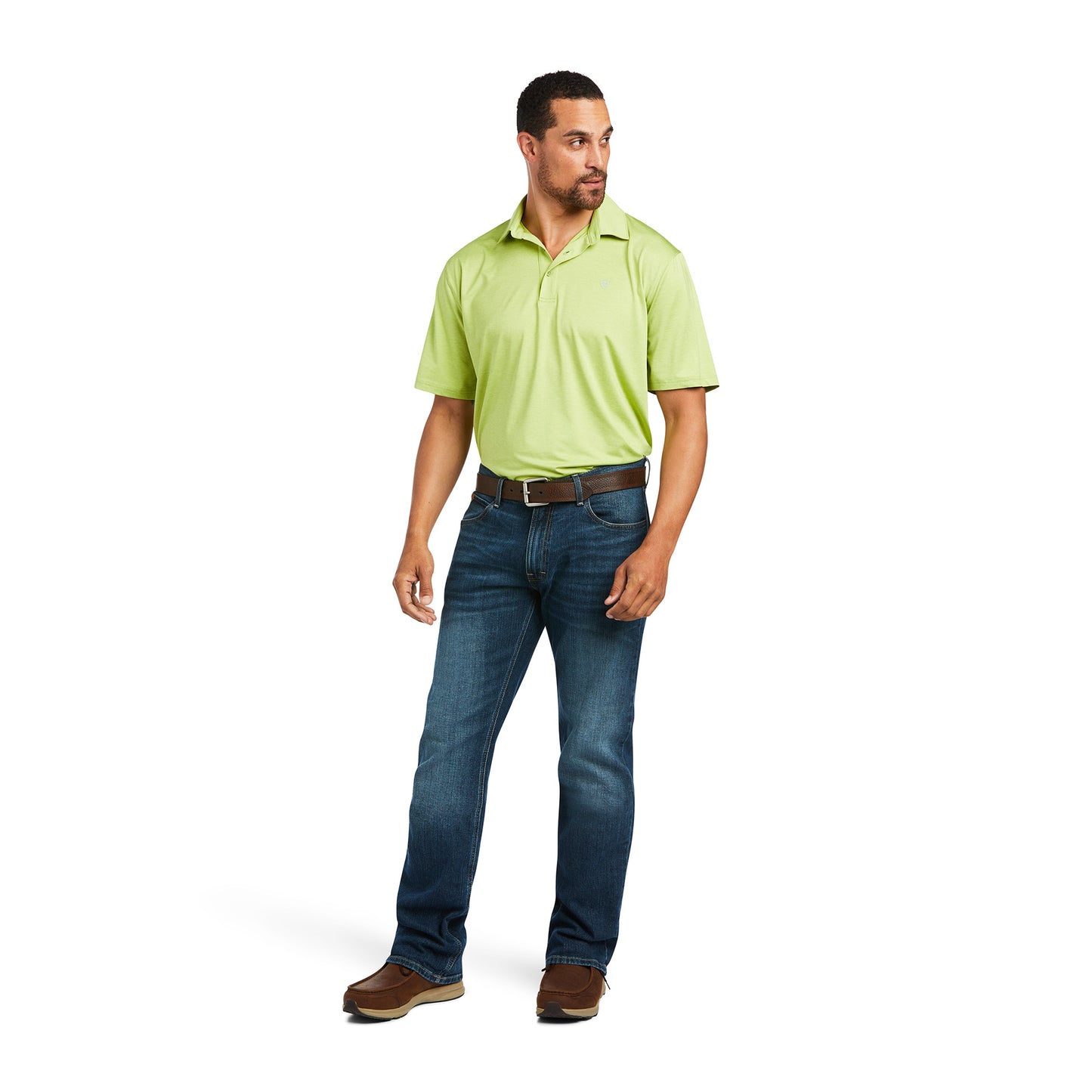 Ariat® Men's Charger 2.0 Lime Chaser Short Sleeve Polo Shirt 10039415