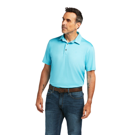 Ariat® Men's Charger 2.0 Bachelor Blue Fitted Polo Shirt 10039547