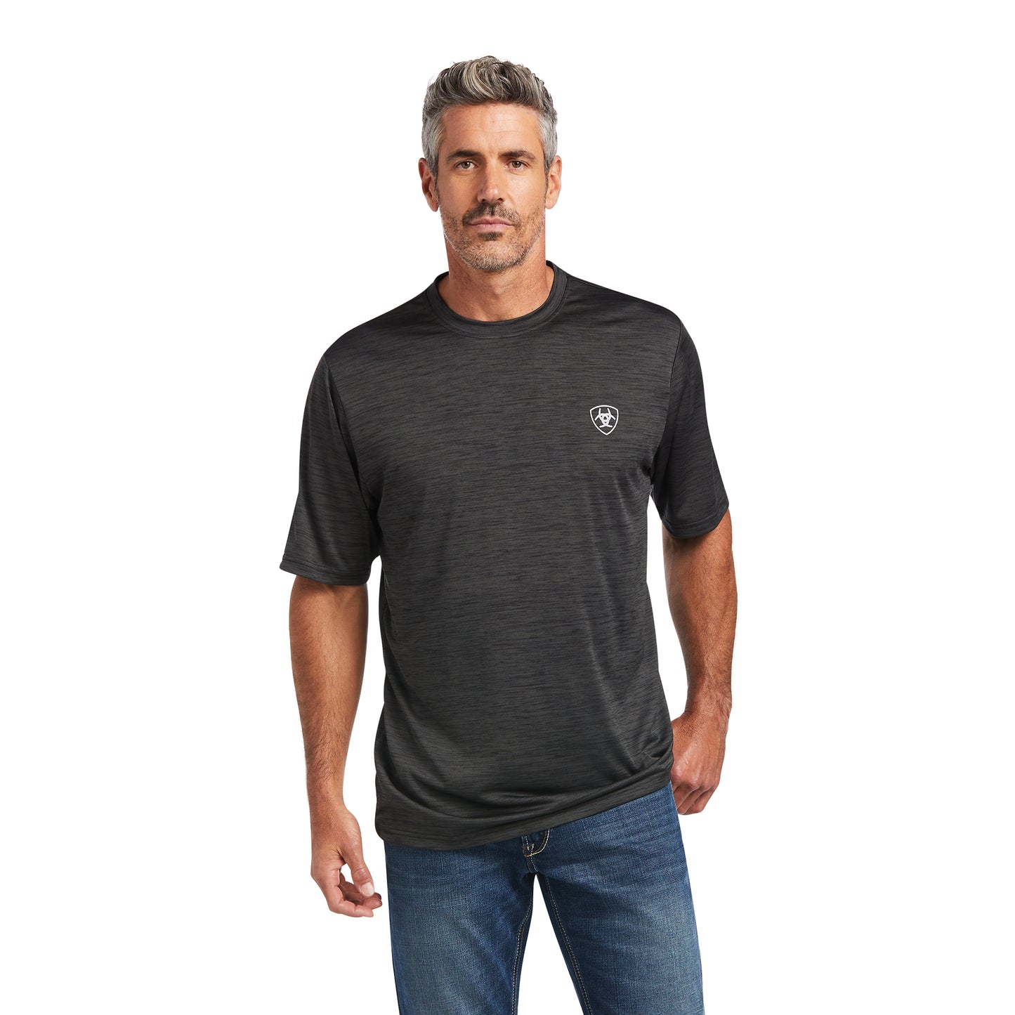 Ariat® Men's Charger Vertical Flag Charcoal Short Sleeve Tee 10039553
