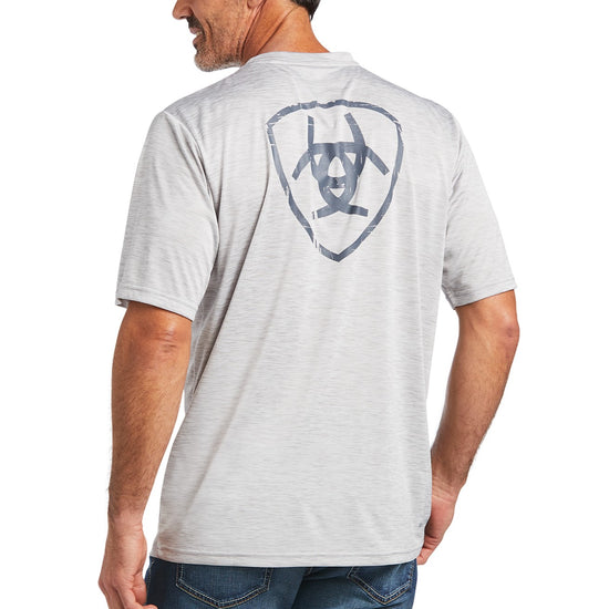 Ariat® Men's Charger Shield Echo Grey Short Sleeve T-Shirt 10039554