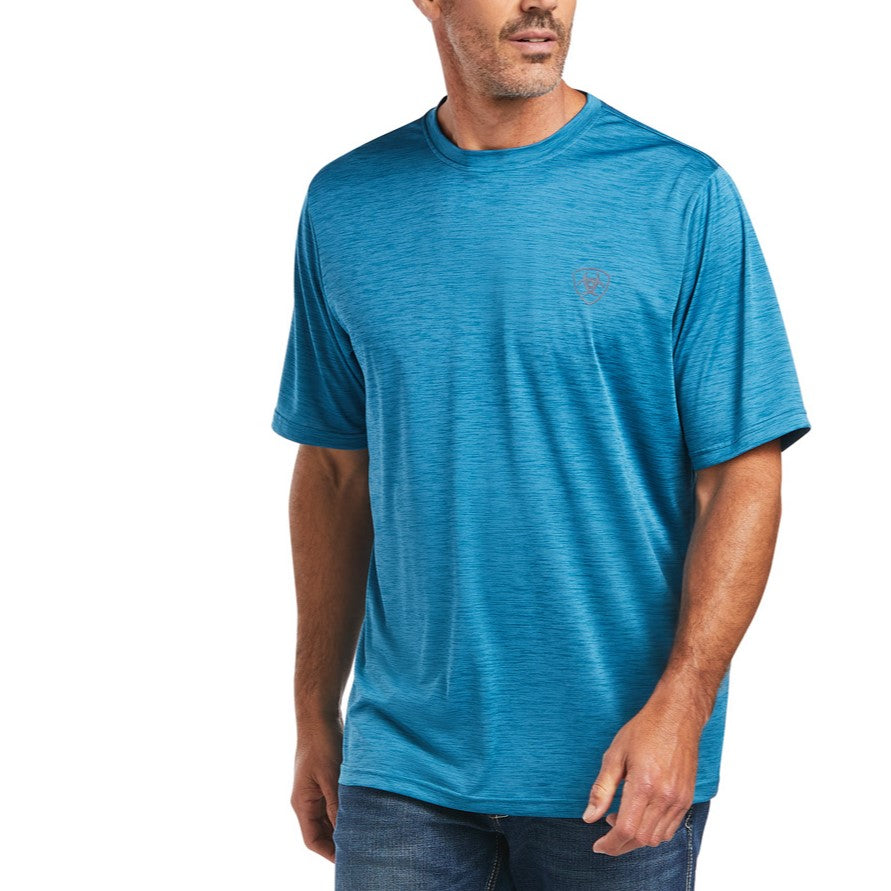 Ariat® Men's Charger Shield Fluid Teal Short Sleeve T-Shirt 10039555