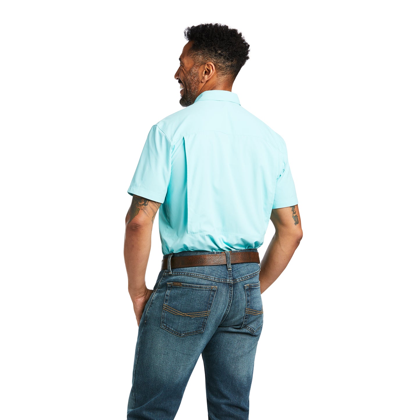 Ariat® Men's VenTEK™ Outbound Aruba Blue Button Down Shirt 10039575