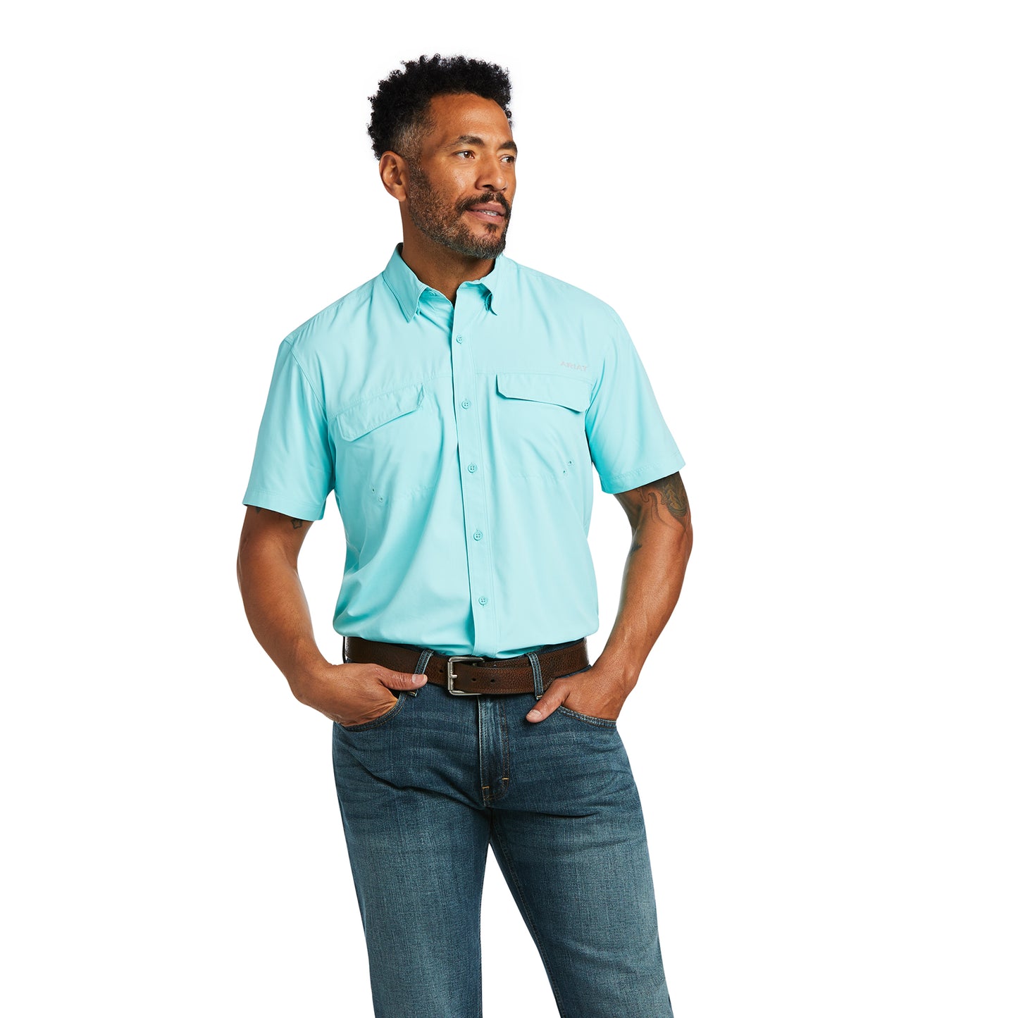 Ariat® Men's VenTEK™ Outbound Aruba Blue Button Down Shirt 10039575