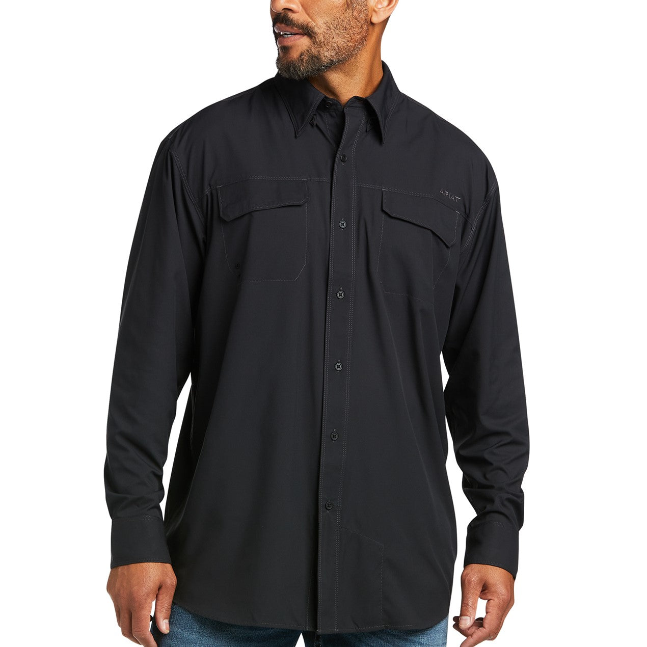 Ariat Men's VentTEK Outbound Classic Black Long Sleeve Shirt 10039581