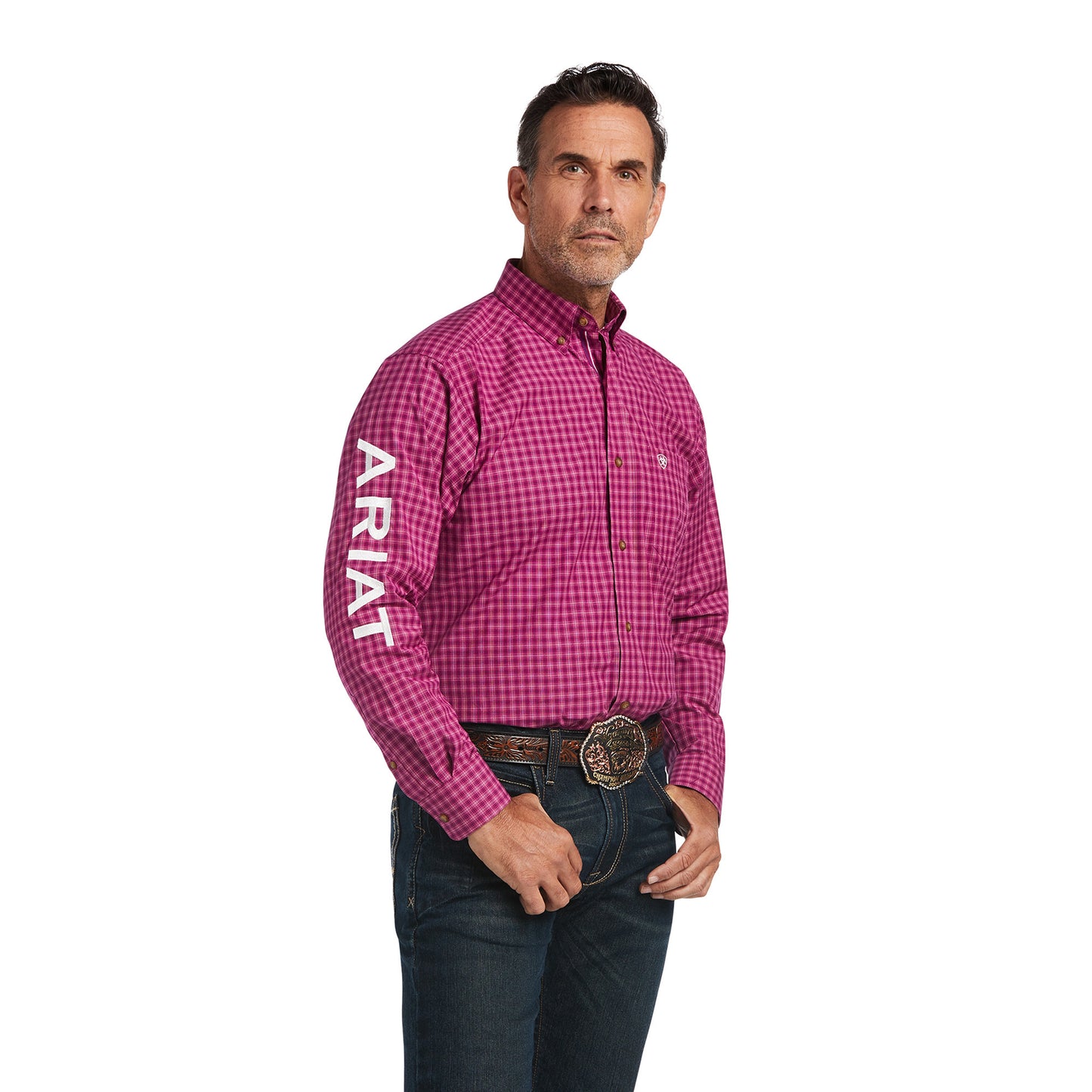 Ariat Men's Team Tarletan Classic Imperial Violet Button Down Shirt 10039696
