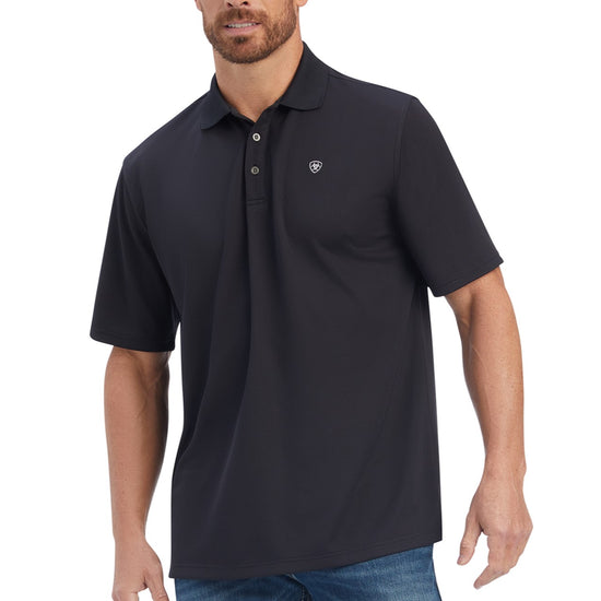 Ariat Men's Ambition Black Polo Short Sleeve Shirt 10039799