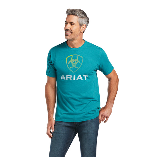 Ariat® Men's Short Sleeve Heather Teal Green Blends T-Shirt 10039944