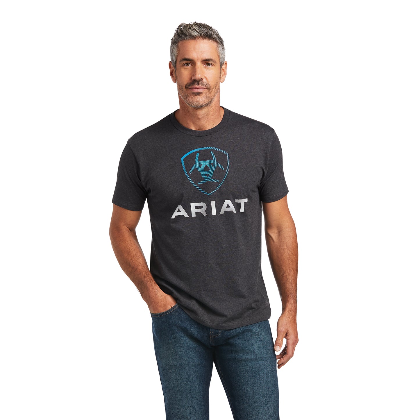 Ariat® Men's Blends Charcoal Heather Short Sleeve T-Shirt 10040126