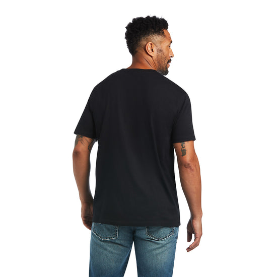 Ariat® Men's Steer Skull USA Black Short Sleeve T-Shirt 10040867