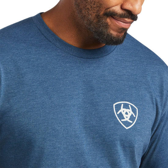 Ariat® Men's Sailor Blue Heather Rope Shield Graphic T-Shirt 10040869