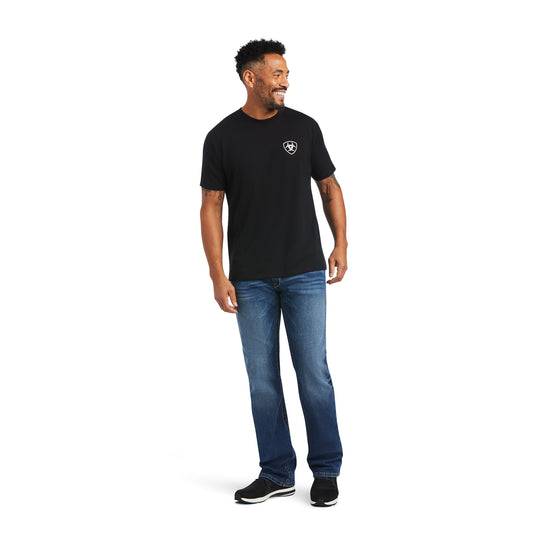 Ariat® Men's Black Buckle Flag Graphic Short Sleeve T-Shirt 10040872