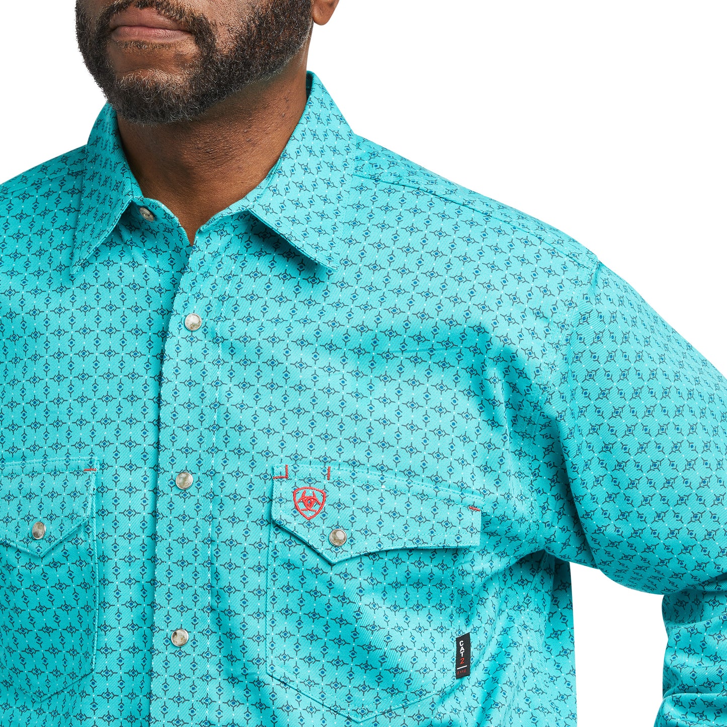Ariat® Men's FR Lopez Snap Aruba Blue Work Shirt 10035549