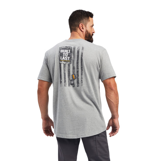 Ariat Men's Rebar Cotton Strong Dog Tags Heather Grey T-shirt 10039148