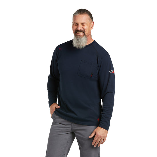 Ariat® Men's FR Max Protect Inherent Long Sleeve Navy T-Shirt 10039161