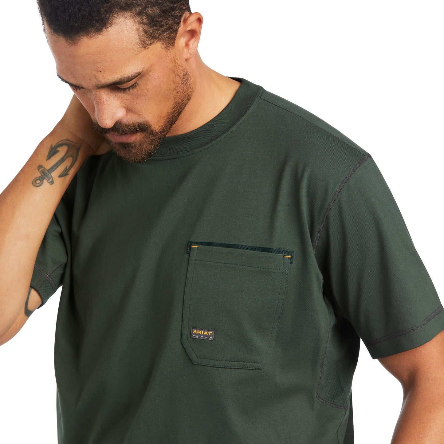 Ariat® Men's Rebar Workman Deep Forest Short Sleeve T-shirt 10039399