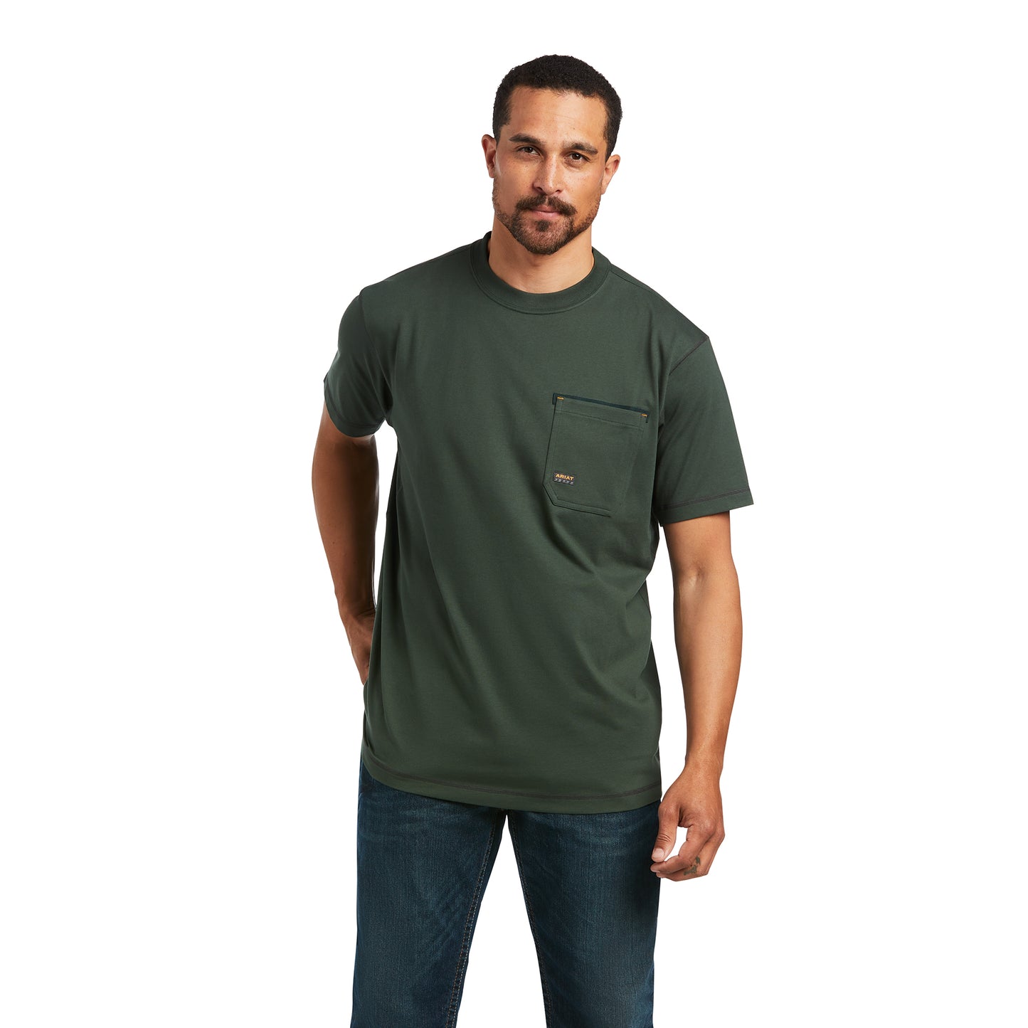 Ariat® Men's Rebar Workman Deep Forest Short Sleeve T-shirt 10039399