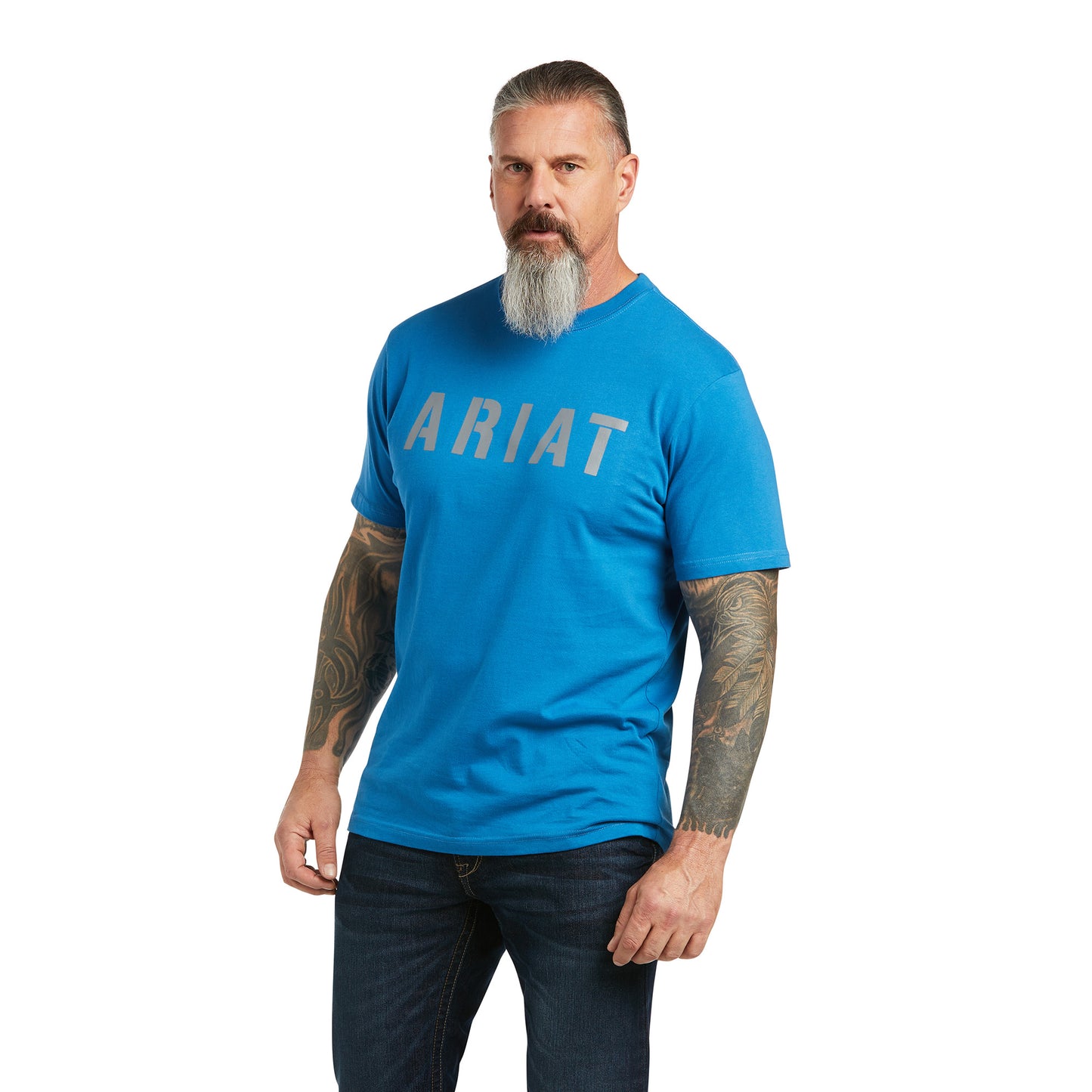 Ariat Men's Rebar Cotton Strong Block Deep Water T-shirt 10039476