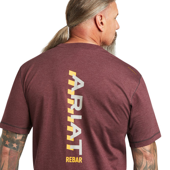 Ariat Men's Rebar Workman Logo Malbec Heather T-shirt 10039487