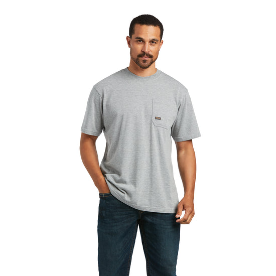 Ariat Men's Rebar Cotton Strong Mexico Pride Heather Grey Shirt 10039621